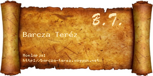 Barcza Teréz névjegykártya